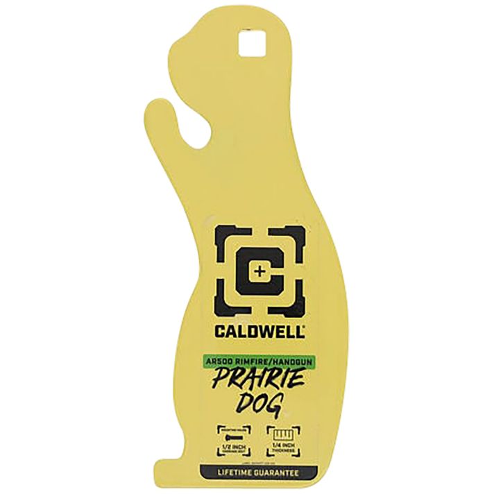 Caldwell 4002313 Rimfire/Handgun Yellow AR500 Steel Prairie Dog 1/4" Thick