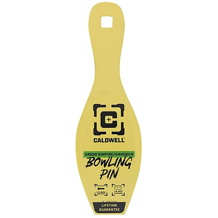 Caldwell 4002312 Rimfire/Handgun Yellow AR500 Steel Bowling Pin 1/4" Thick