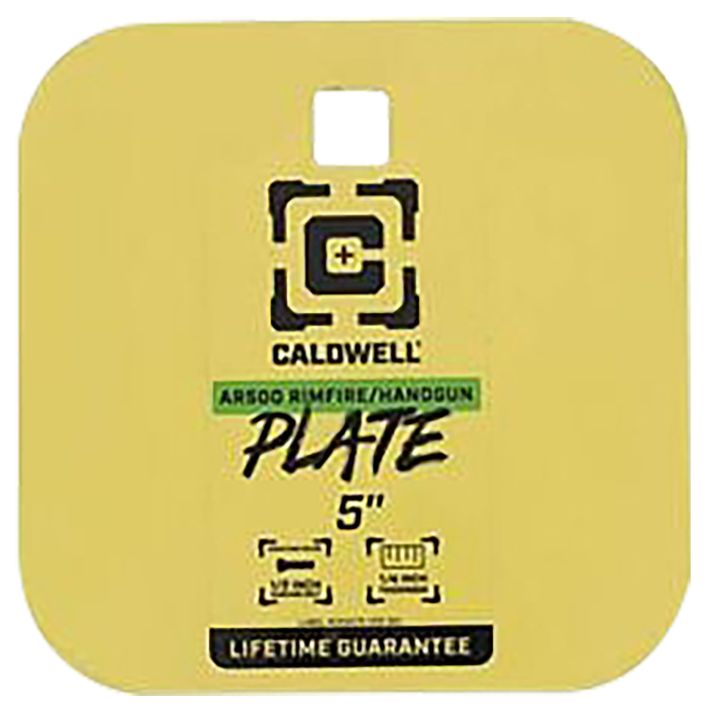Caldwell 4002311 5" Rimfire/Handgun Yellow AR500 Steel Gong 1/4" Thick