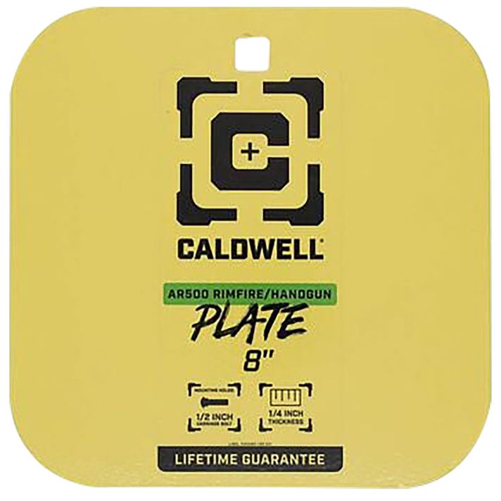 Caldwell 4002878 8" Rimfire/Handgun Yellow AR500 Steel Gong 1/4" Thick