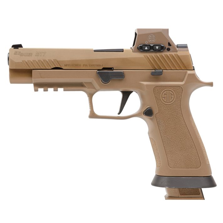Sig Sauer M17X9RX M17X w/Optic Full Size Frame 9mm Luger 21+1 4.70" Black Barrel, Coyote PVD Optic Ready/Serrated Stainless Steel Slide & Polymer Frame w/Beavertail & Picatinny Rail, Sig ROMEOM17