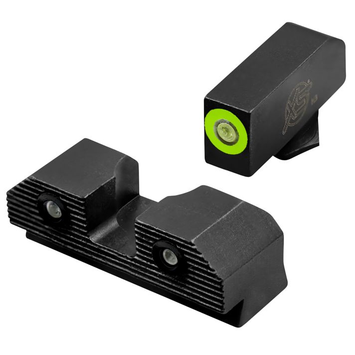 XS Sights GLR201P6G R3D 2.0 Night Sights fits GlockBlack | Green Tritium Green Outline Front Sight Green TritiumRear Sight