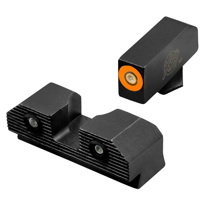 XS Sights GLR203P6N R3D 2.0 Night Sights fits GlockBlack | Green Tritium Orange Outline Front Sight Green TritiumRear Sight