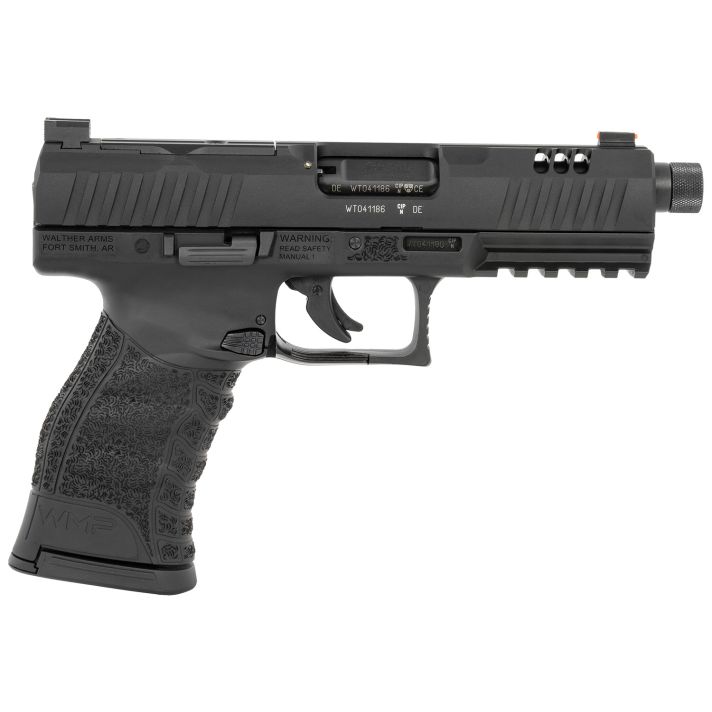 Walther Arms 5220303 WMP22 Mag 10+1 4.90" Black Steel Threaded Barrel, Black Optic Ready/Serrated Slide, Black Polymer Frame w/Picatinny Rail, Textured Polymer Grip