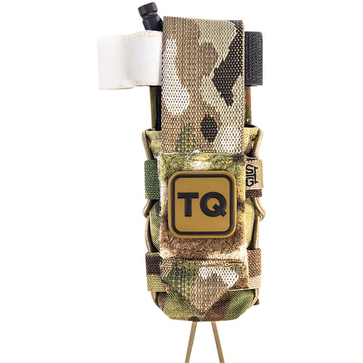 High Speed Gear 11TQ00MC TACOTourniquet Pouch, Multi-Cam Nylon with Velcro Closure, Fits MOLLE, Compatible with Most Windlass-Style Tourniquets, Includes TQ Patch