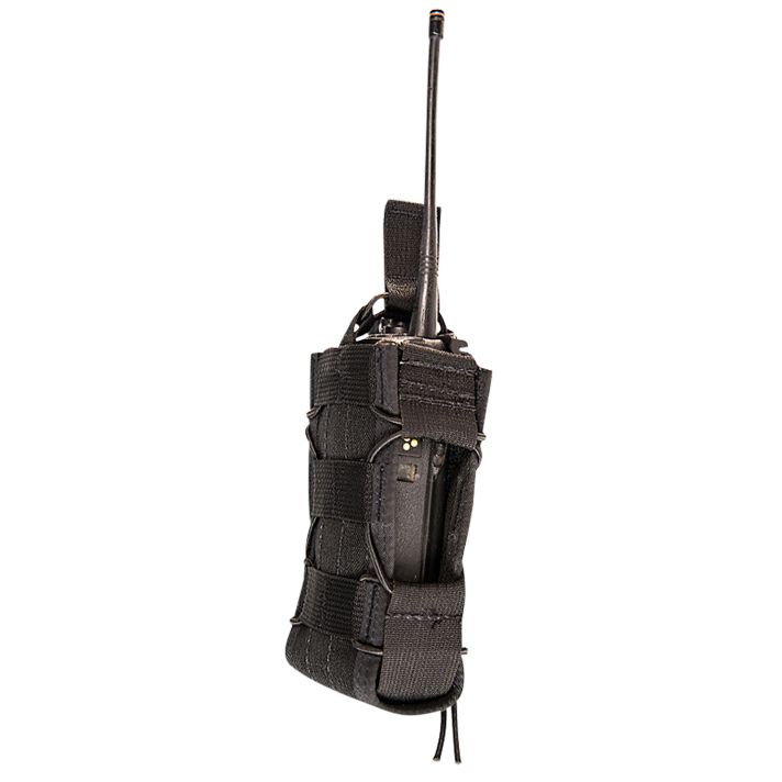 High Speed Gear 11MAC0BK TACOMulti-Access Comm Holder, Black Nylon with Bungee Pull Tongue, Fits MOLLE