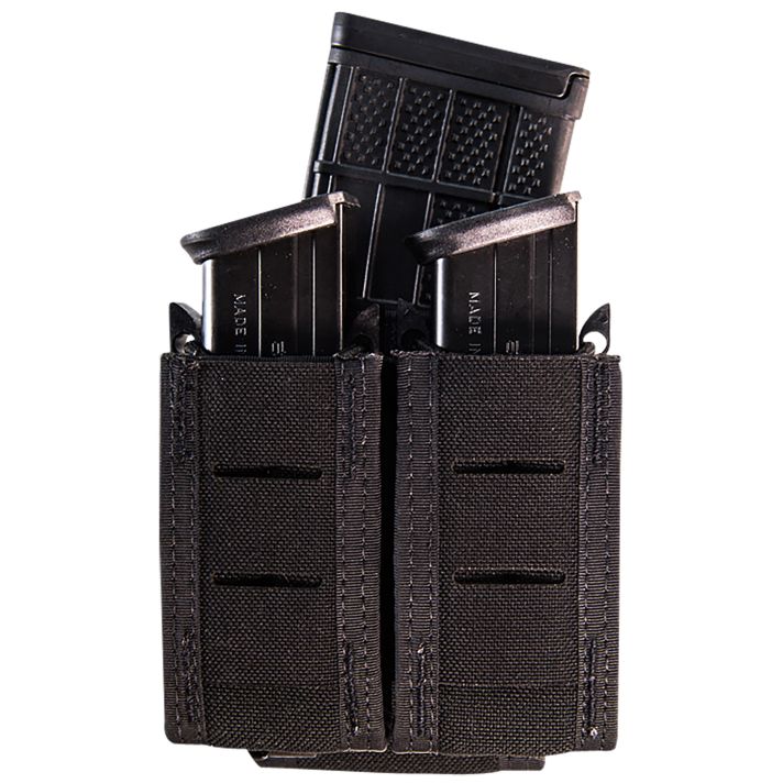 High Speed Gear 41PT02BK TACO Duty Double Pistol Mag, Black Nylon with MOLLE Exterior, Fits MOLLE & 2" Belt