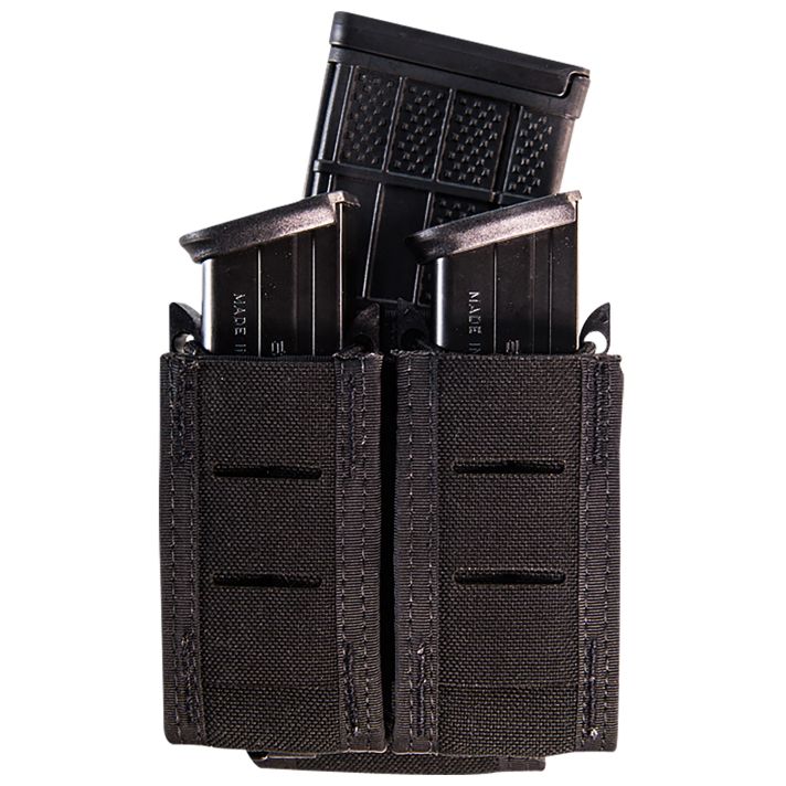 High Speed Gear 41TP02BK TACO Duty Double (2 Pistol/1 Rifle), Black Nylon with MOLLE Exterior, Fits MOLLE & 2" Belt