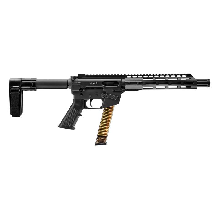 FREEDOM ORDNANCE FX9P10SBM FX-99mm Luger 32+1 10", Black, M-LOK Handguard, SB Mini Brace, A2 Grip, 3" Faux Suppressor