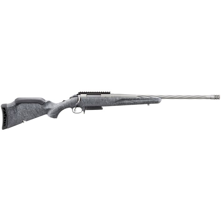 Ruger 46901 American Gen II 6.5 Creedmoor 3+1, 20" Gun Metal Gray Cerakote Spiral Threaded Barrel, Gun Metal Gray Cerakote Receiver w/Picatinny Rail, Gray Splatter Adjustable Synthetic Stock