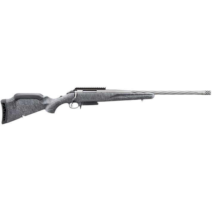 Ruger 46902 American Gen 2 308 Win 3+1, 20" Gun Metal Gray Cerakote Spiral Threaded Barrel, Gun Metal Gray Cerakote Receiver w/Picatinny Rail, Gray Splatter Adjustable Synthetic Stock