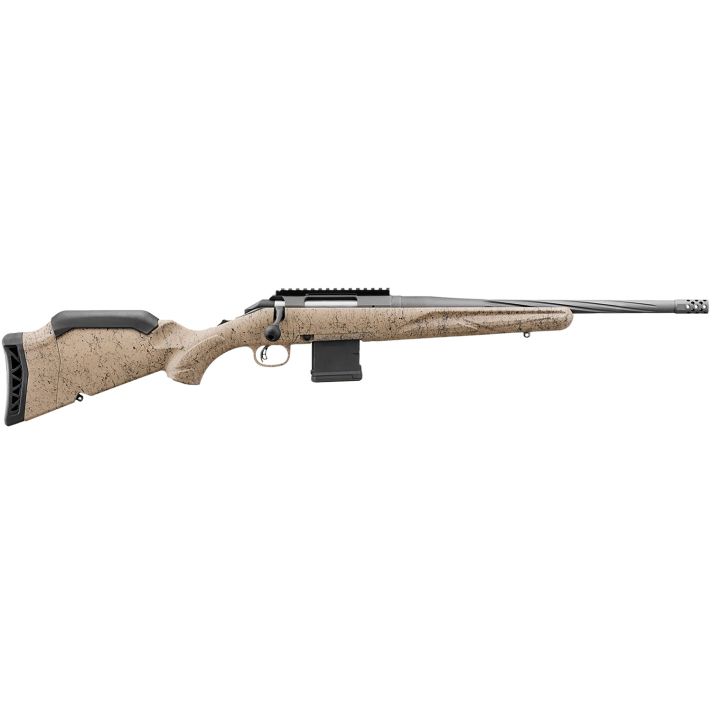 Ruger 46920 American Ranch Gen II 300 Blackout 10+1 16.10" Cobalt Cerakote Spiral Threaded Barrel, Picatinny Rail Steel Receiver, Flat Dark Earth Splatter Adjustable Synthetic Stock