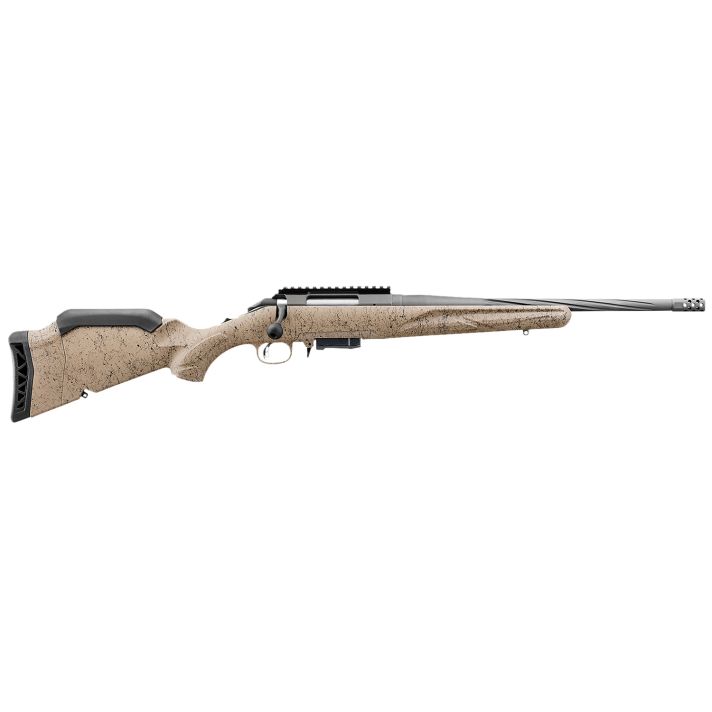 Ruger 46921 American Ranch Gen II 7.62x39mm 5+1 16.10" Cobalt Cerakote Spiral Threaded Barrel, Picatinny Rail Steel Receiver, Flat Dark Earth Splatter Adj Comb Synthetic Stock