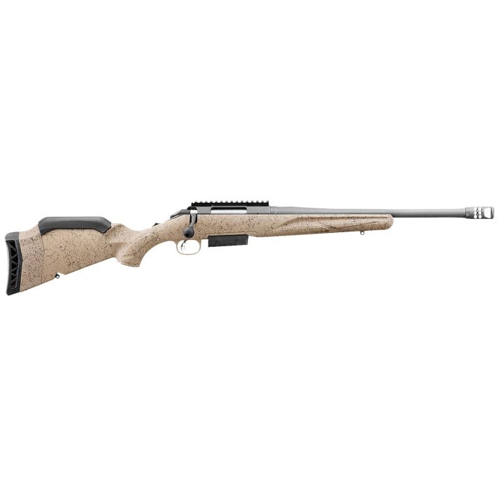 Ruger 46922 American Ranch Gen II 450 Bushmaster 3+1 16.40" Cobalt Cerakote Threaded Barrel, Picatinny Rail Steel Receiver, Flat Dark Earth Splatter Adj Comb Synthetic Stock, Right Hand
