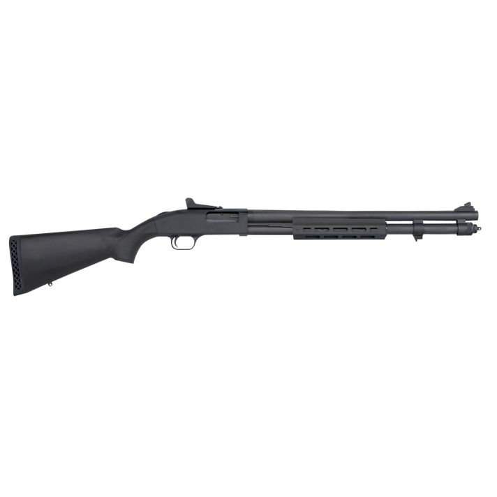 Mossberg 50674 59012 Gauge Pump 3" 8+1 20" Matte Blued Steel Barrel, Matte Blued Drilled & Tapped Receiver, M-LOK Handguards, Black Fixed Synthetic Stock