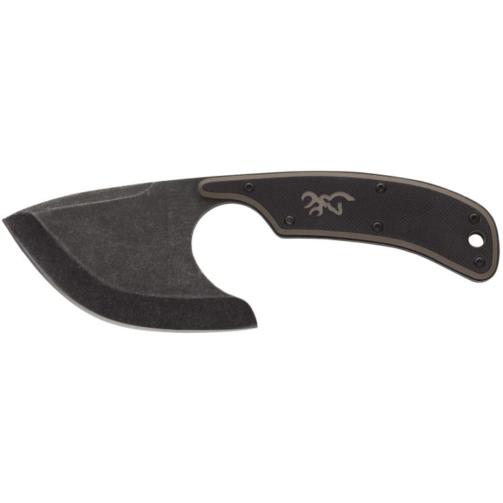 Browning 3220323B CutoffBoxed 2.50" Fixed Skinner Plain Black Black Oxide Stonewashed 9Cr14MoV SS Blade, Black/Tan G10 Handle
