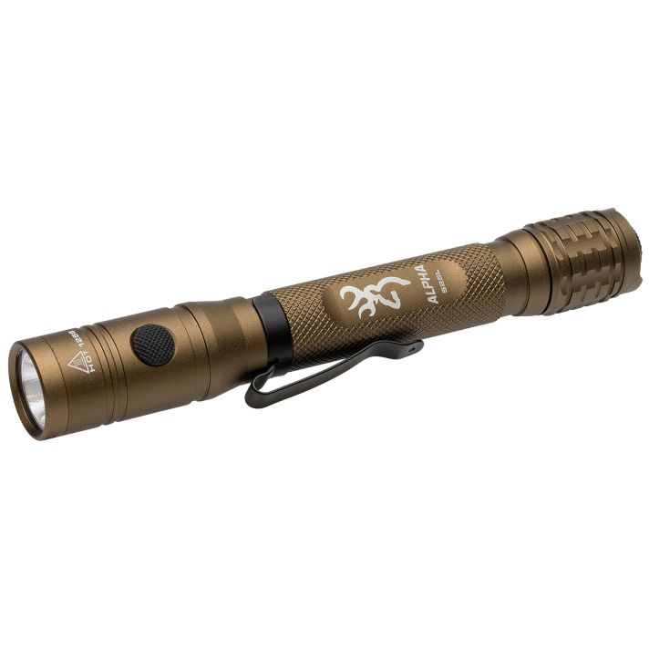 Browning 3711256 Alpha 2AA FlashlightBurnt Bronze 36/525 Lumens White LED/Green