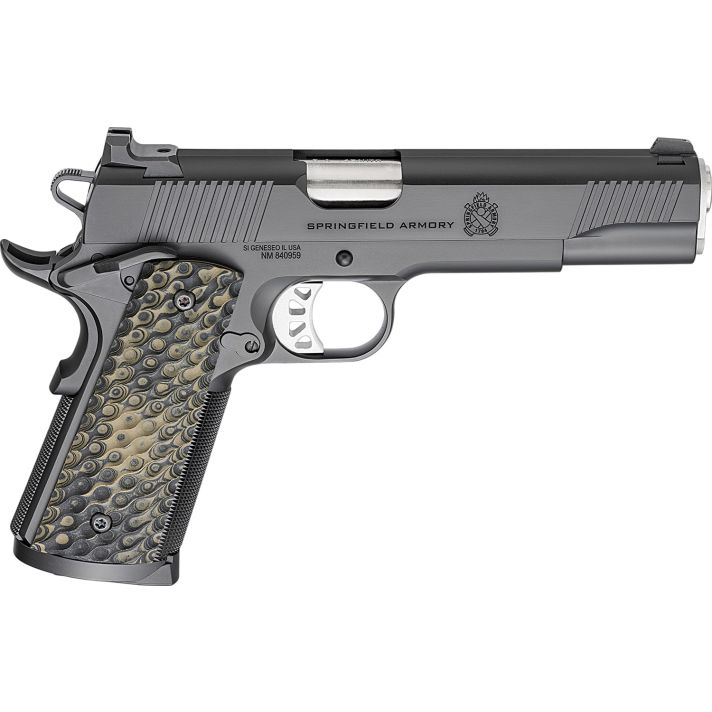 Springfield Armory PC9125 1911 TRP45 ACP 8+1 5" Stainless Match Grade Barrel, Black Cerakote Serrated Carbon Steel Slide & Frame w/Beavertail, VZ Hydra G10 Grip