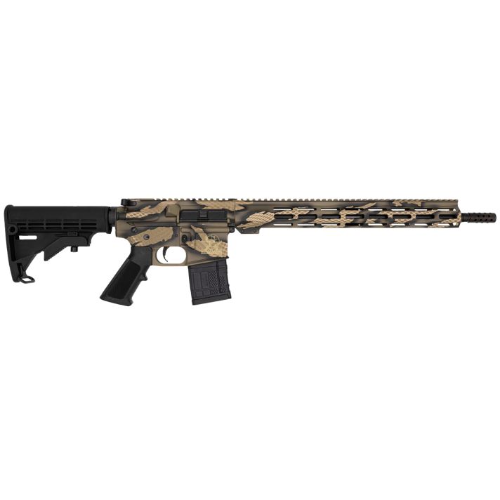 Great Lakes FirearmsAR-15223 Wylde 16" 30+1, Serpent Tan Camo Rec/15" Handguard, Black M4 Stock & A2 Grip, Muzzle Brake