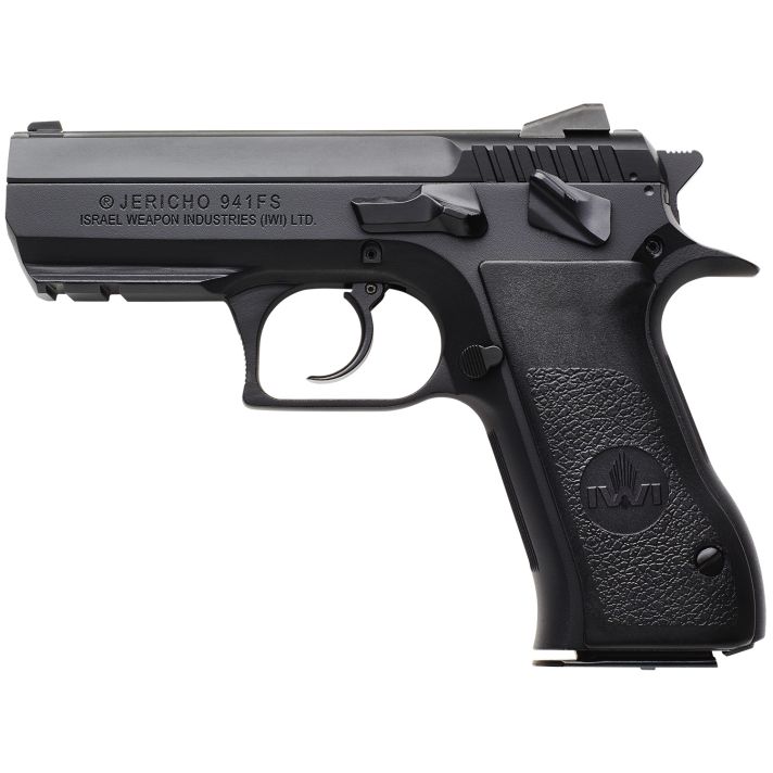IWI US J941FS9ORP Jericho 941 Mid-Size Frame 9mm Luger 16+1 3.80" Black Chrome Lined Steel Barrel, Black Serrated Steel Slide & Frame w/Beavertail & Picatinny Rail, Black Textured Grips