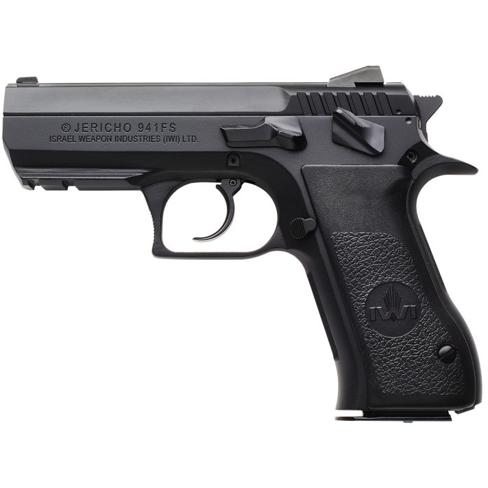 IWI US J941F910ORP Jericho 941 Full Size Frame 9mm Luger 10+1 4.40" Black Chrome Lined Steel Barrel, Black Serrated Steel Slide & Frame w/Beavertail & Picatinny Rail, Black Textured Grips