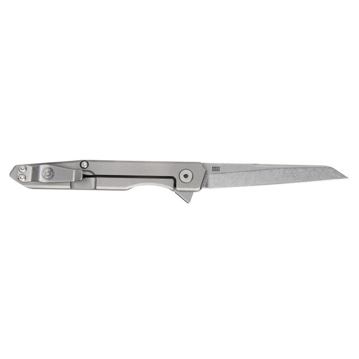 Southern Grind SG08300011 Quill3" Folding Wharncliffe Plain Stonewashed CPM S90V Blade, 4" Stonewashed Titanium Handle