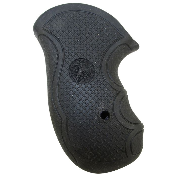 Pachmayr 02483 Diamond Pro Grip Diamond Checkering Black Rubber with Finger Grooves for Ruger SP101