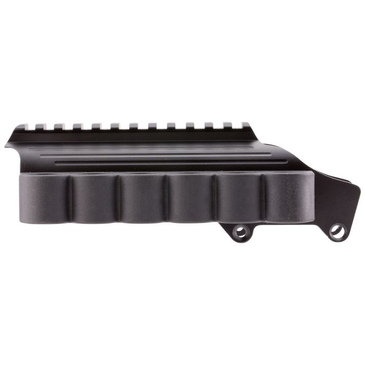 TacStar 1081035 Sidesaddle Rail MountRemington 870/1100/1187 12 Gauge 6rds Black Polymer w/Aluminum Mounting Plate