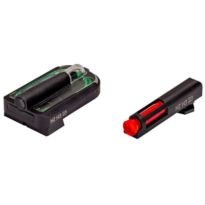 HiViz GLMFD21 FastDotH3 Sight Set for Glock MOS Red Fiber Optic Front Sight-Green Tritium Rear Sight