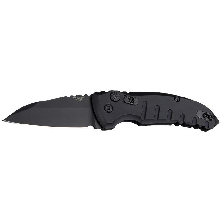 Hogue 24106 A012.75" Folding Wharncliffe Plain Black Cerakote 154CM SS Blade/Matte Black Aluminum Handle