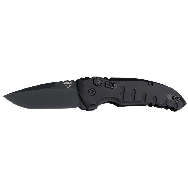 Hogue 24116 A012.75" Folding Drop Point Plain Black Cerakote 154CM SS Blade/Matte Black Aluminum Handle