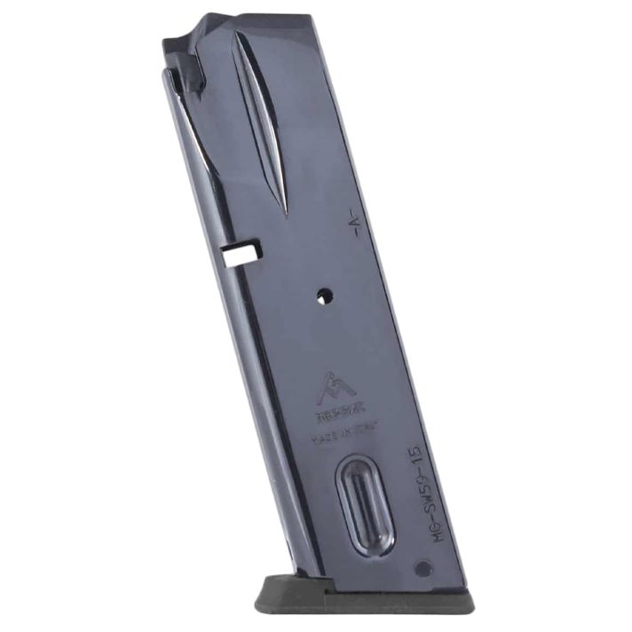 Mec-Gar MGSW5915N 15rd 9mm Compatible w/ S&W 5900 Series/915/910/659 Black Nickel