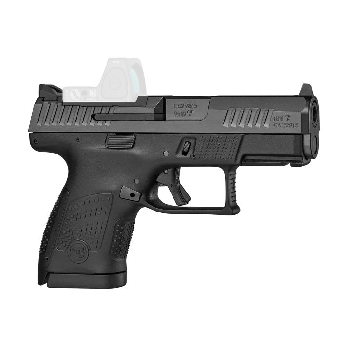 CZ-USA 91568 P-10 SSub-Compact Frame 9mm Luger 12+1 3.50" Black Steel Barrel, Black Nitride Optic Ready/Serrated Steel Slide, Black Polymer Frame w/Picatinny Rail