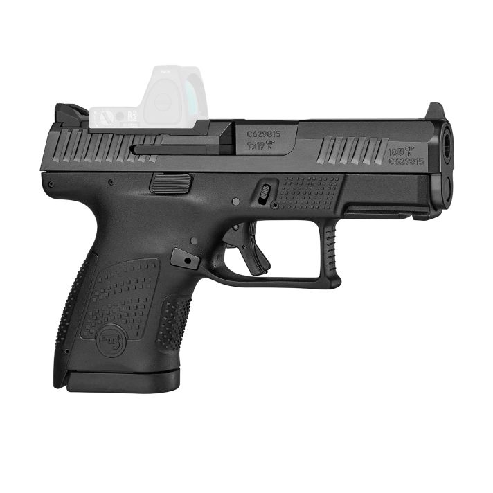 CZ-USA 01568 P-10 SSub-Compact Frame 9mm Luger 10+1 3.50" Black Steel Barrel, Black Nitride Optic Ready/Serrated Steel Slide, Black Polymer Frame w/Picatinny Rail