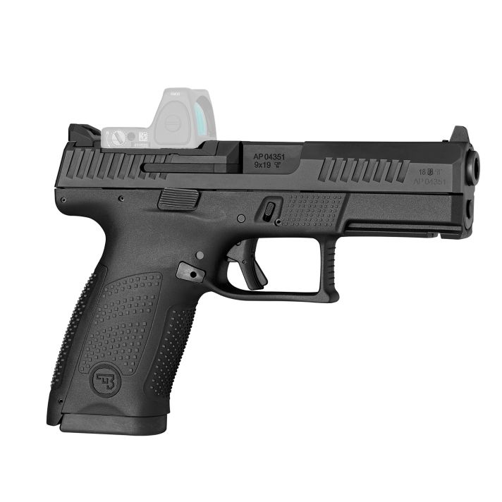 CZ-USA 01536 P-10 CCompact Frame 9mm Luger 10+1 4.02" Black Carbon Steel Barrel, Black Nitride Optic Ready/Serrated Steel Slide, Black Polymer Frame w/Picatinny Rail, Interchangeable Backstrap Grip