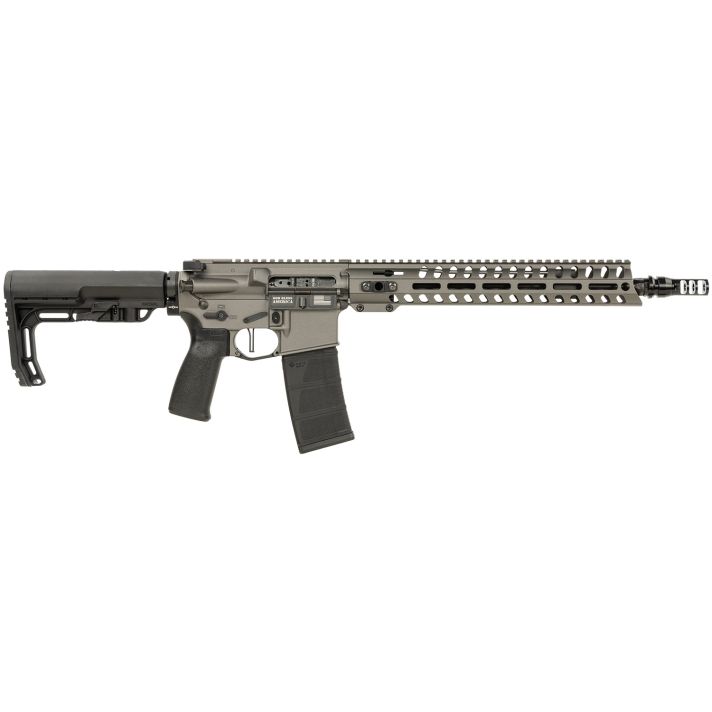 Patriot Ordnance Factory 02046 Minuteman5.56x45mm 30+1 13.75" Black Steel Threaded Barrel, Tungsten Cerakote Receiver, 13" Renegade Rail Handguard