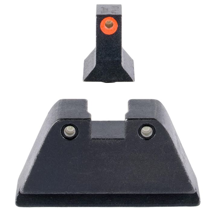 Trijicon GL201C601134 Suppressor/Optic Height SightsGreen/Tritium Orange Outline Front Sight-Green/Tritium Black Outline Rear Sight Glock 17/17L/19/22 Standard Frame