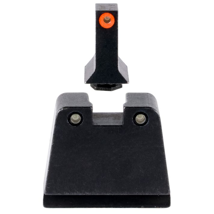 Trijicon GL243C601142 Suppressor/Optic Height SightsGreen/Tritium Orange Outline Front Sight-Green/Tritium Black Outline Rear Sight Glock 42/43/43X Slim Frame