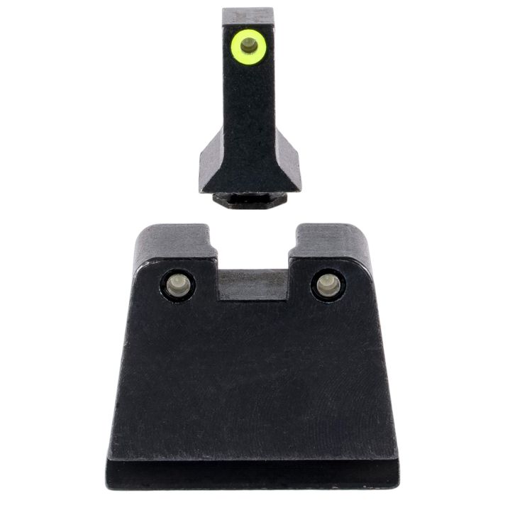 Trijicon GL243C601143 Suppressor/Optic Height SightsGreen/Tritium Yellow Outline Front Sight-Green/Tritium Black Outline Rear Sight Glock 42/43/43X Slim Frame