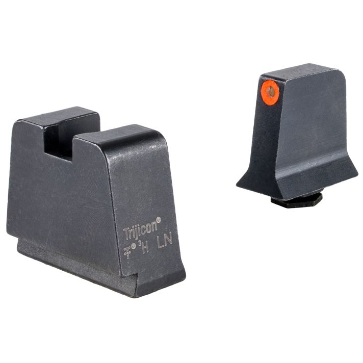 Trijicon GL243C601146 Suppressor/Optic Height SightsGreen/Tritium Orange Outline Front Sight-Black/Blank Rear Sight Glock 42/43/43X Slim Frame