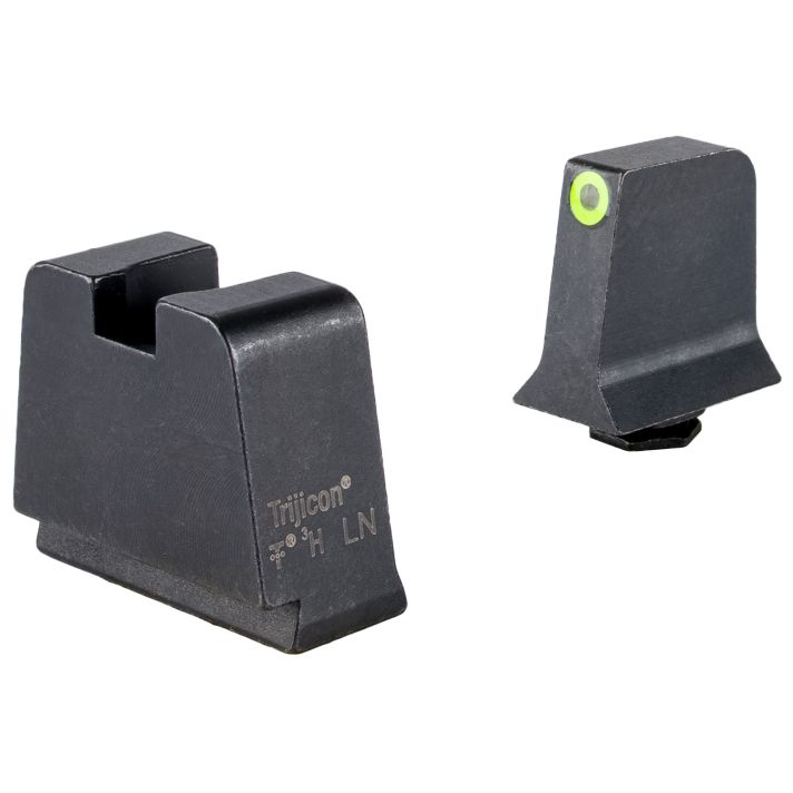 Trijicon GL243C601147 Suppressor/Optic Height SightsGreen/Tritium Yellow Outline Front Sight-Black/Blank Rear Sight Glock 42/43/43X Slim Frame