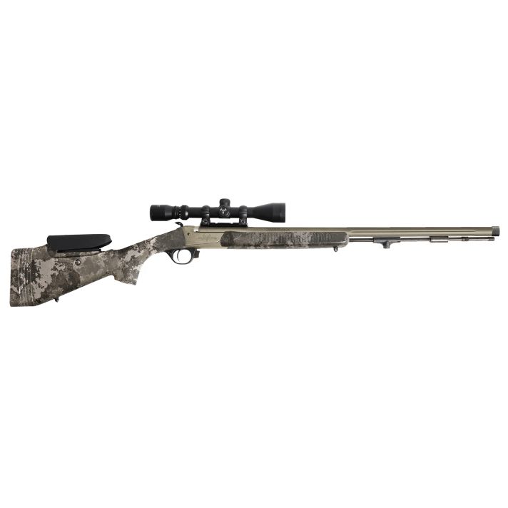 Traditions R53-746604534 Pursuit XT Pro w/Optics 50 Cal 26" Tungsten Cerakote Fluted/Threaded w/VAPR Twist Barrel, Veil Alpine Synthetic Stock w/Adj Cheek Piece & LOP 3.5-10x44mm Duplex