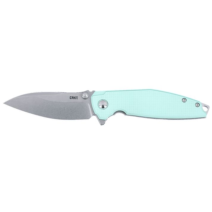 CRKT 2560 IbisEDC 3.09" Folding Drop Point Plain Stonewashed 14C28N Steel Blade, Blue G10/SS Handle