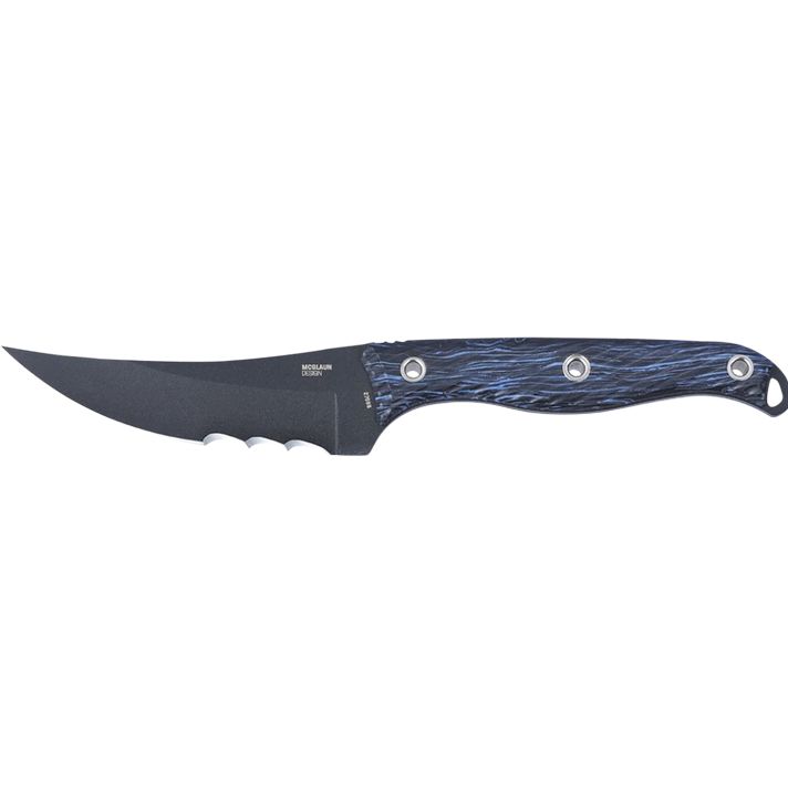 CRKT 2709B Clever Girl4.60" Fixed Veff Serrated Black Powder Coated SK-5 Steel Blade, Blue Marbled G10 Handle