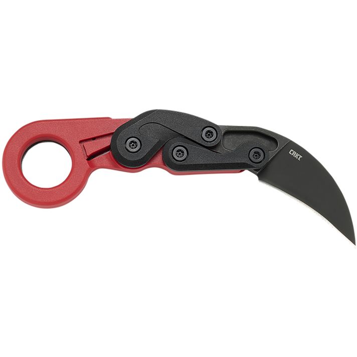 CRKT 4041R Provoke2.47" Folding Hawkbill Plain Black Stonewashed 1.4116 SS Blade, Red Grivory Handle