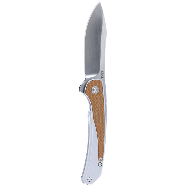 CRKT 6070 Padawan3.01" Folding Wharncliffe Plain Brushed Satin 14C28N Steel Blade, SS w/G10 Coyote Tan Overlays Handle