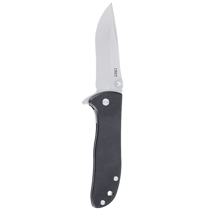 CRKT 6450D2 DrifterEDC 2.88" Folding Drop Point Plain Stonewashed D2 Steel Blade, Black Textured G10 Handle