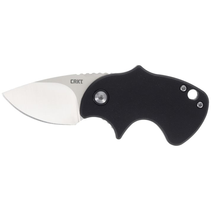 CRKT 7930 OrcaCompact 1.79" Folding Plain Satin D2 Steel Blade, Black GRN Handle