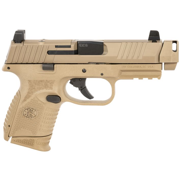 FN 66101795 509C MRDCompact W/ Compensator Frame 9mm Luger 10+1 Black Flat Dark Earth PVD Flat Dark Earth