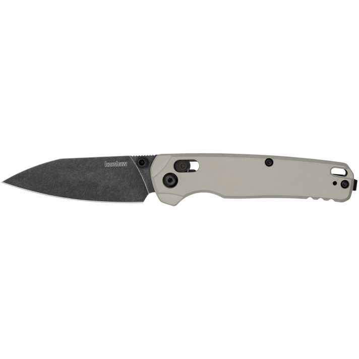 Kershaw 6105 Bel Air3" Folding Reverse Tanto Plain Blackwash CPM MagnaCut Steel Blade, Bright Nickel Cerakote Aluminum Handle